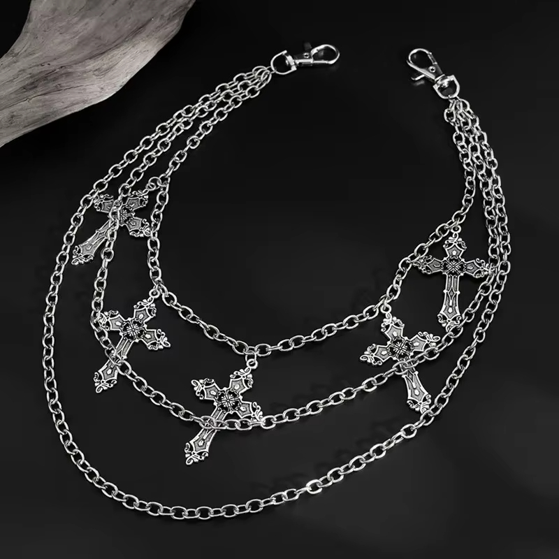 Street Fashion Jeans Women - Fashion Punk Metal Pants Chain Hip