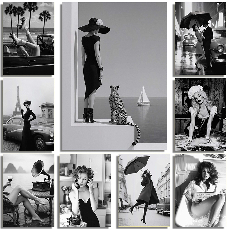 Street Fashion Photography - Black And White Fashion Street Interior