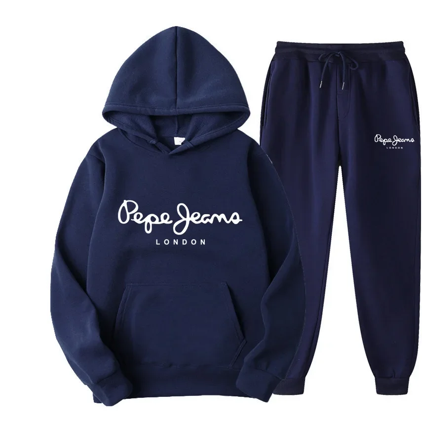 Street Fashion Female - Men Women Printed Hoodie Tracksuit Two