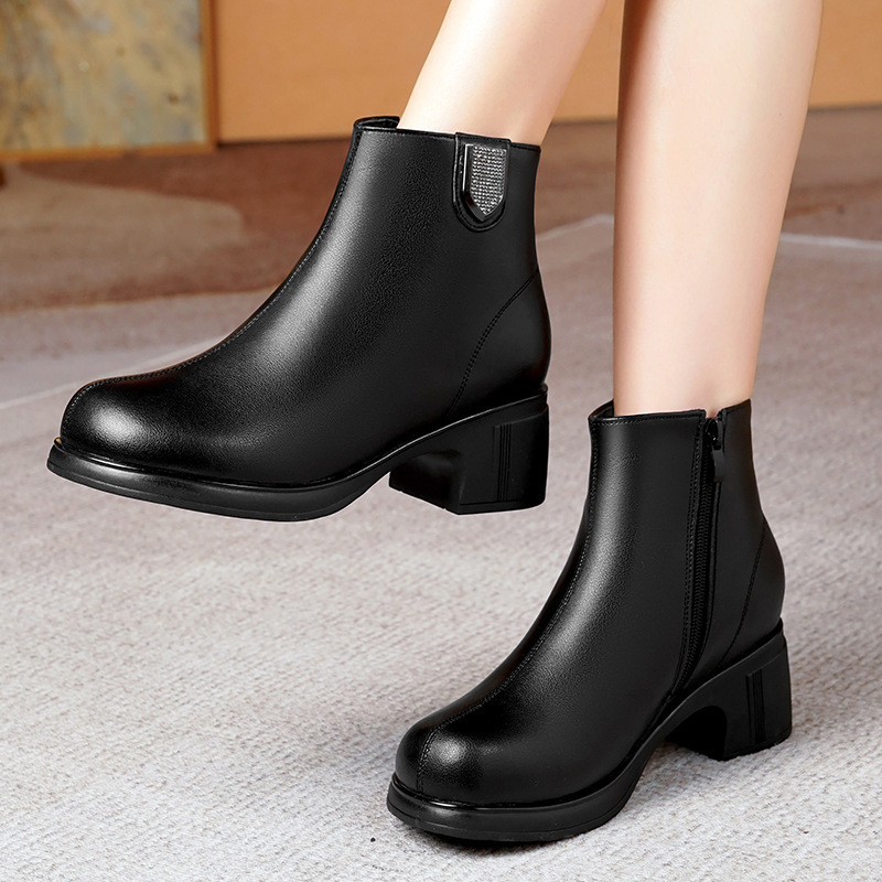 Street Fashion Winter 2026 - 5cm Fashion Elegant Women's Genuine Leather