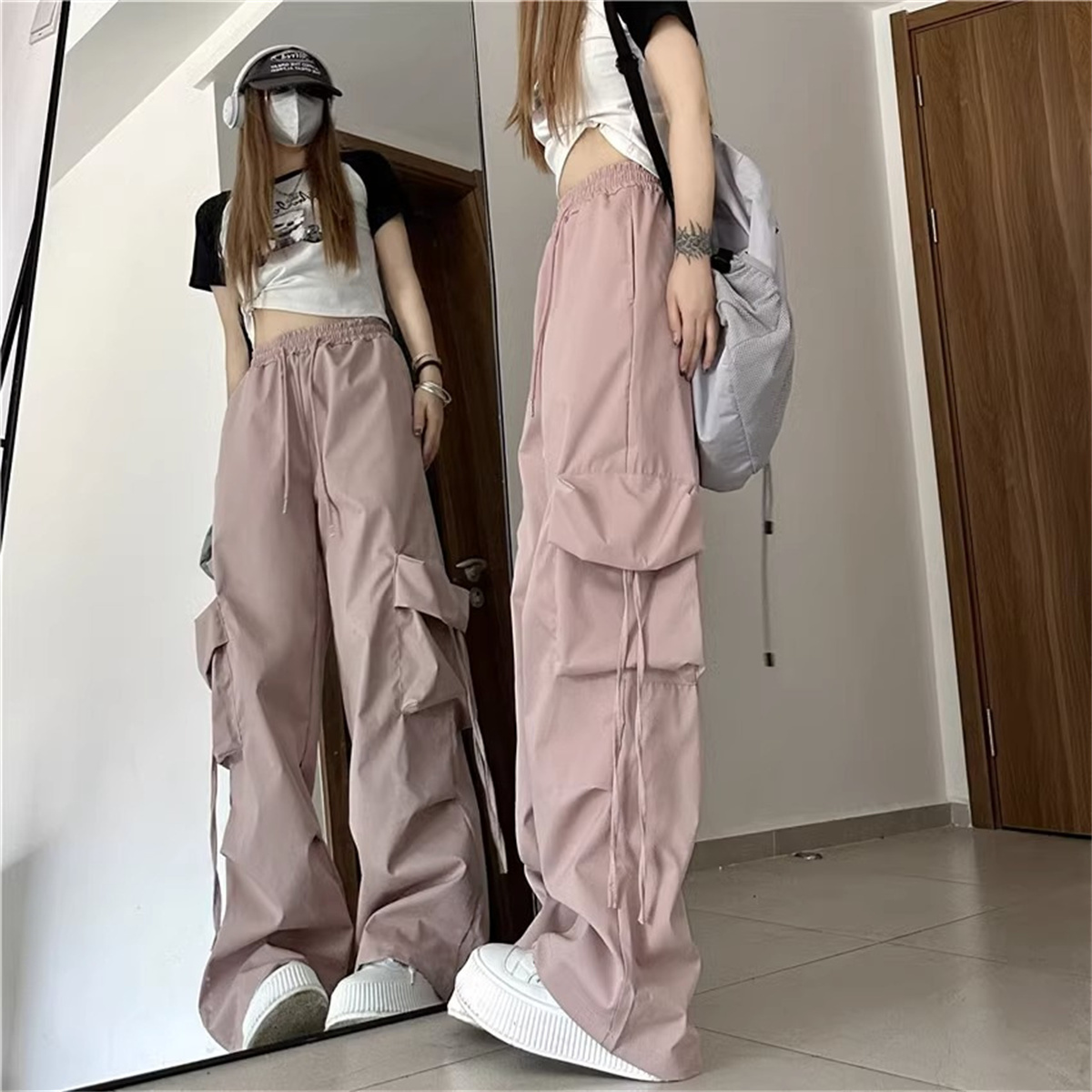 Plus Size Women Cargo Pants Hi - Street Fashion Photography review and price