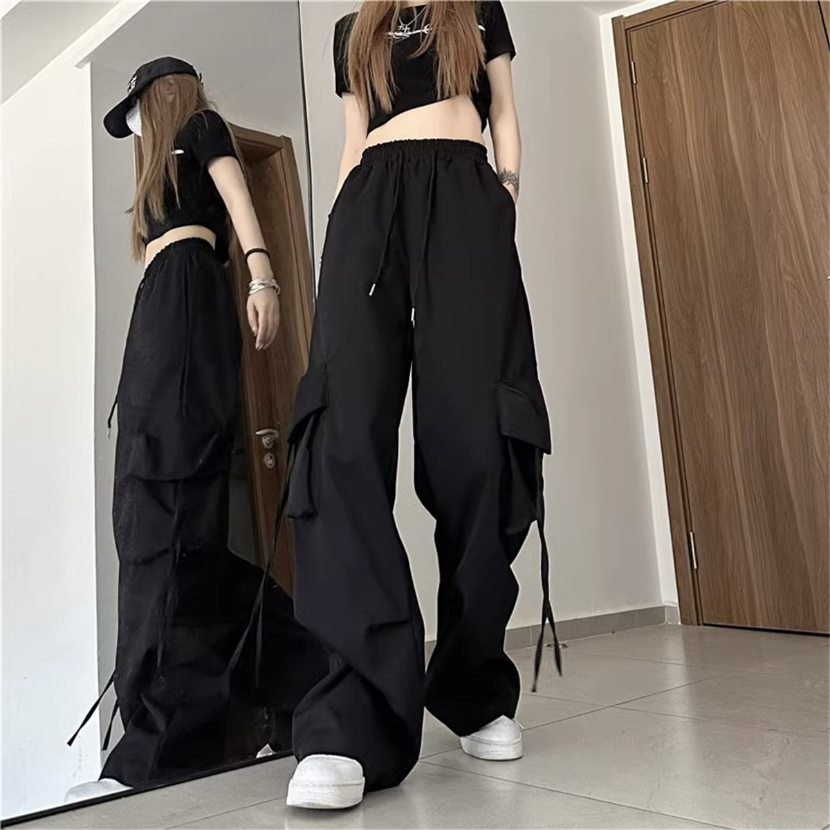 Plus Size Women Cargo Pants Hi - Street Fashion Photography review and price
