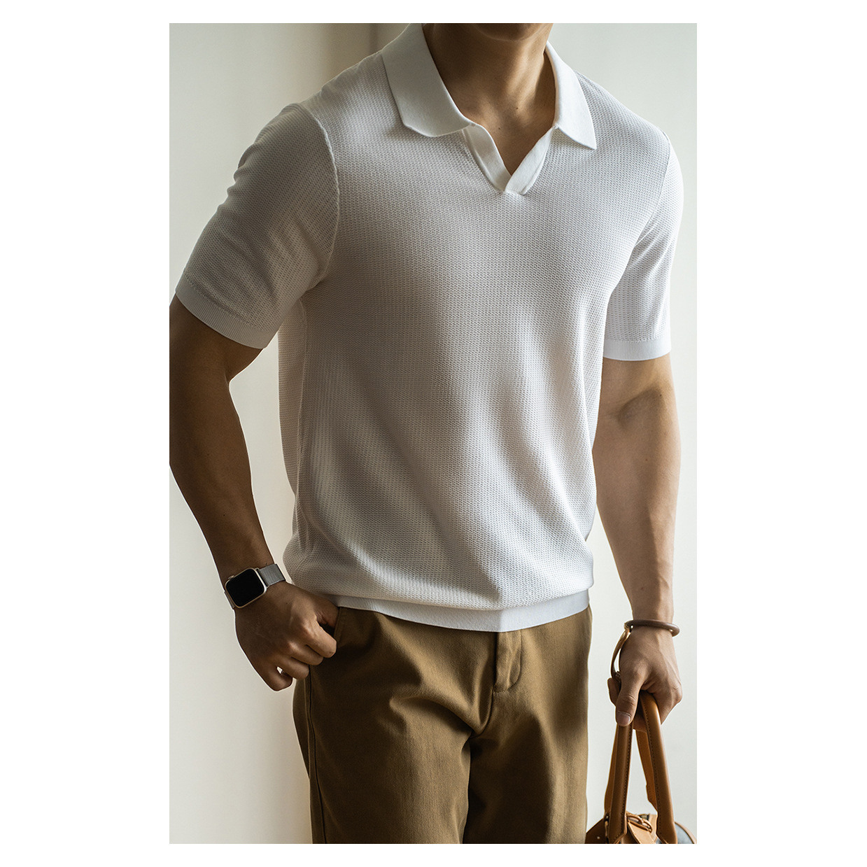 Linen Short Sleeve Knitted Hig - Urban Street Fashion Photography review and price