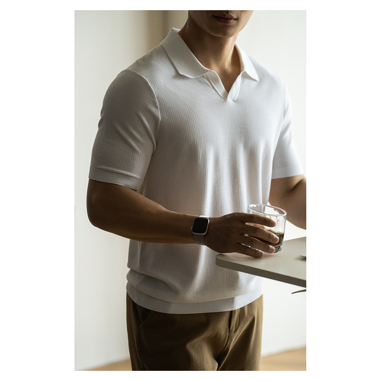 Linen Short Sleeve Knitted Hig - Urban Street Fashion Photography review and price