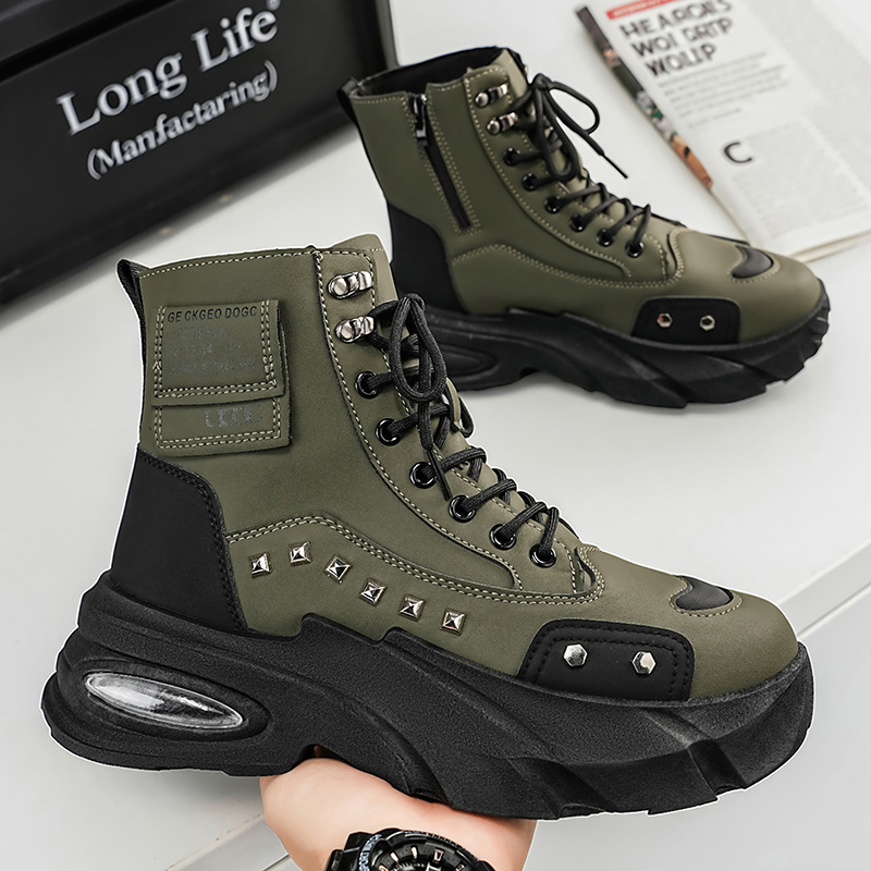 Boots for Man Fashion Rivet Le - Street Fashion Designers review and price