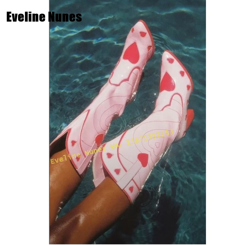 Pink Heart Space Cowgirl Boots - Street Fashion Female review and price