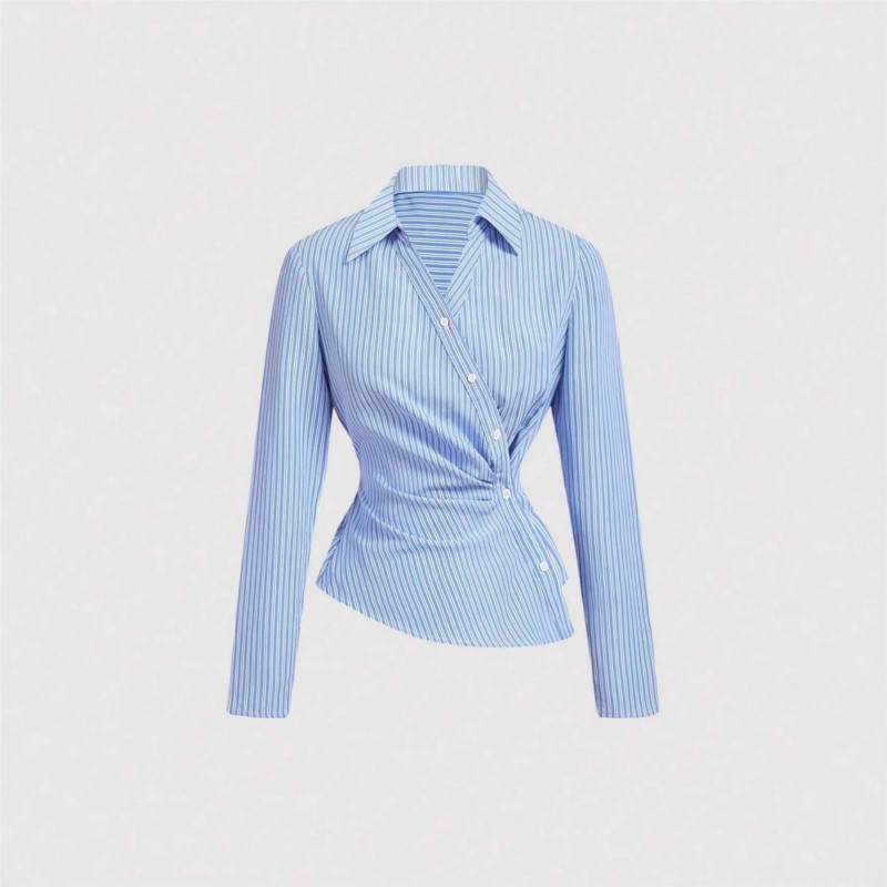 Fashion Striped Shirt For Fema - Street Fashion China Girl review and price