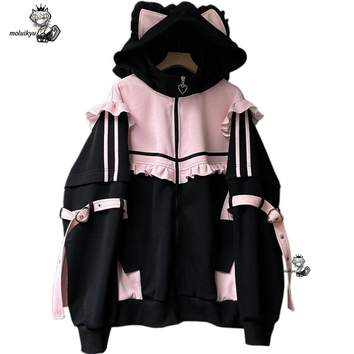 Y2K Kawaii Cat Ear Hoodie Wome - Street Fashion Harajuku review and price
