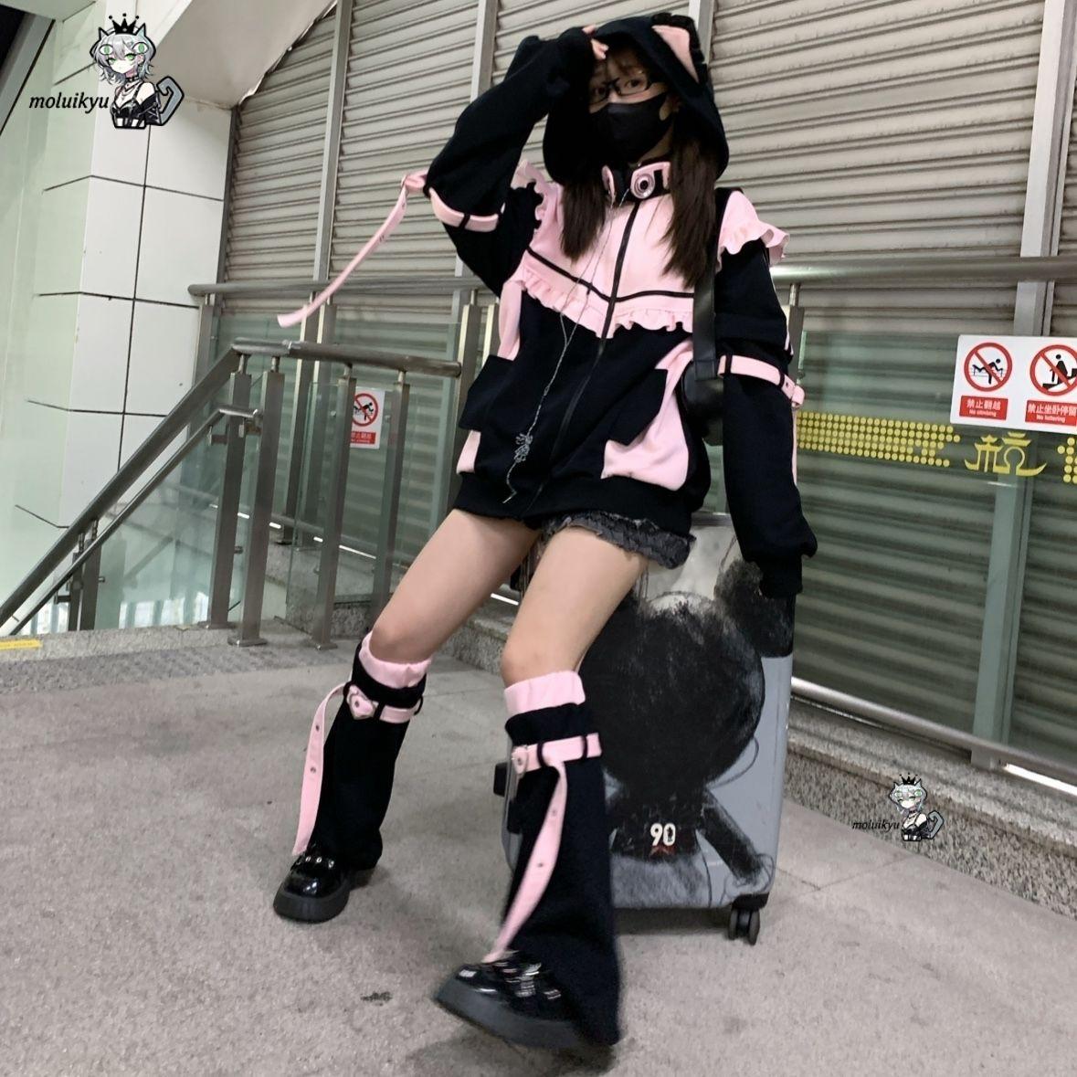 Y2K Kawaii Cat Ear Hoodie Wome - Street Fashion Harajuku review and price